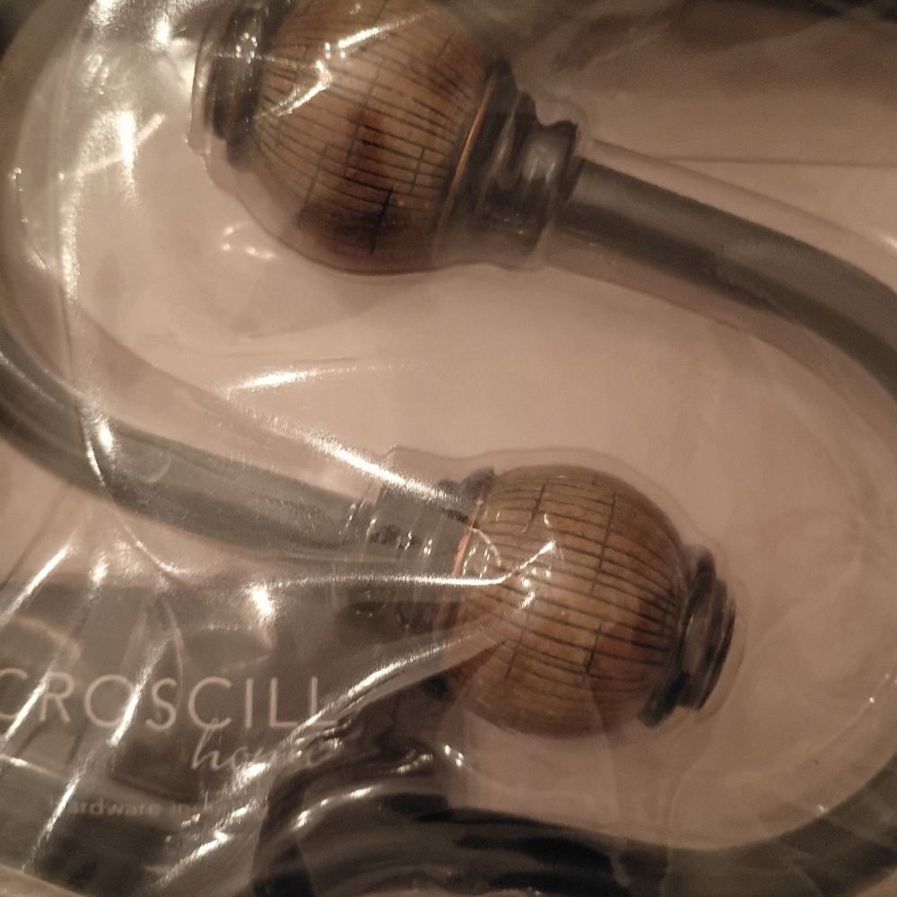 Croscill Drapery Holdbacks with Wood and Metal Accents